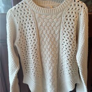 Misia Cream Textured Knit Sweater
